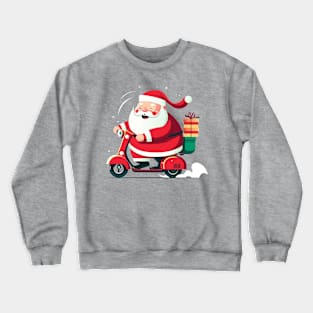 Happy Santa Claus delivery gifts with Motorcycle Crewneck Sweatshirt